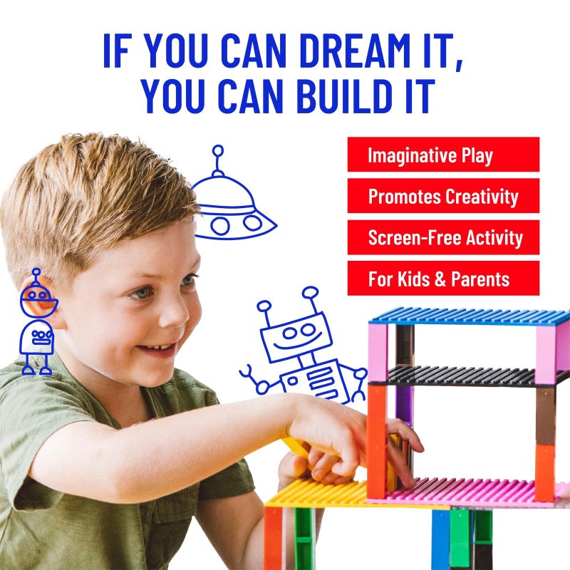 Strictly Briks Stackable Baseplates 12 Pack Compatible with Lego - 2 Rainbow Colors Stackable Brick Building Baseplate 20x20 Studs - Image 5