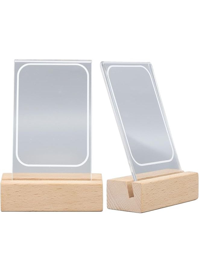 The Bros 2 Pcs Glowing Clear Acrylic Picture Frame, 3 Inch Mini Tabletop Picture Frame for Instax Mini 11/9/8/EVO Instant Film Photo, Warm Light Table Photo Frame for Polaroid 3" Film Photo  - Image 1