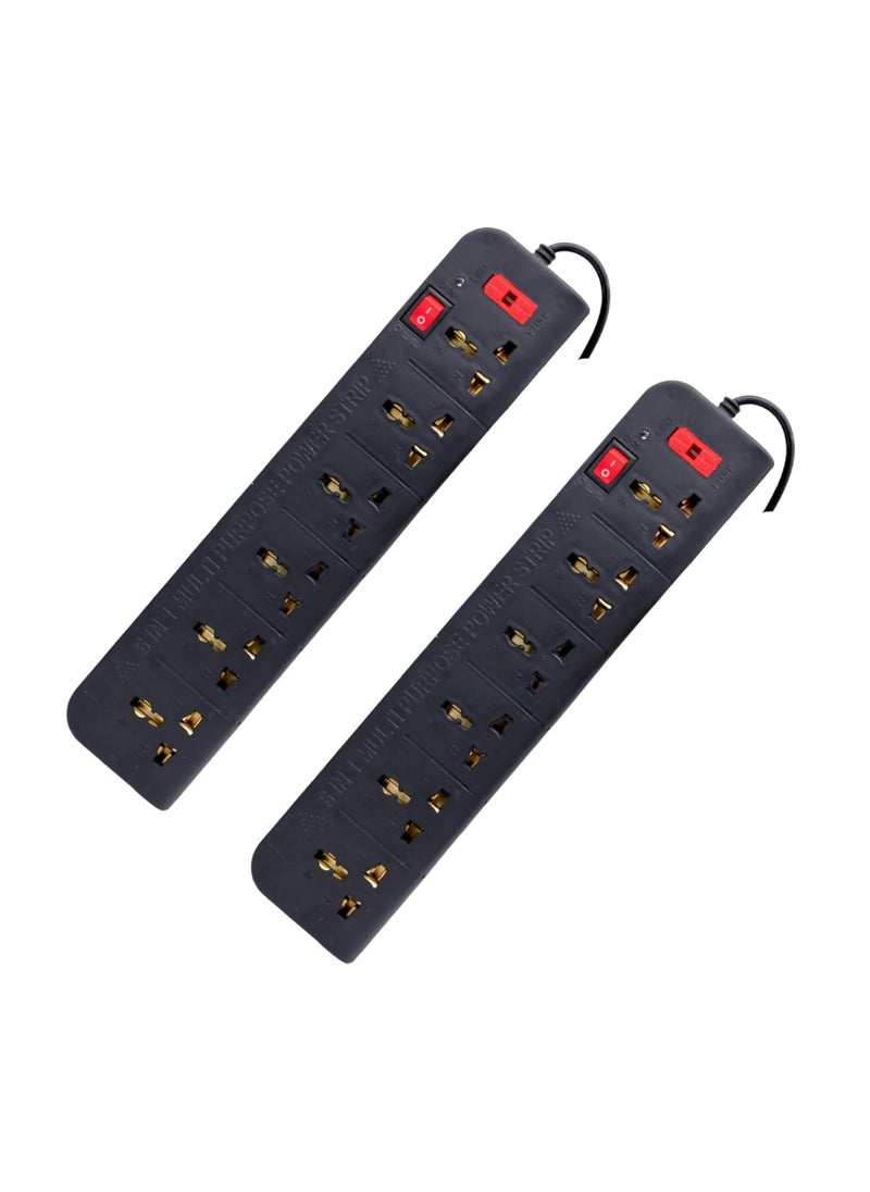 LAZYwindow LAZYwindow Extension Board 61 with 230cm Wire Length 3 Pin Black Pack of 2  - Image 1