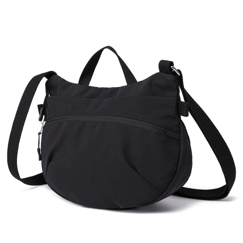 Haytijoe Crossbody Bags for Women Travel Lightweight Nylon Small Purse Mini Tote Bag Top Handle Handbag Satchel Ladies Purses(Black) - Image 1