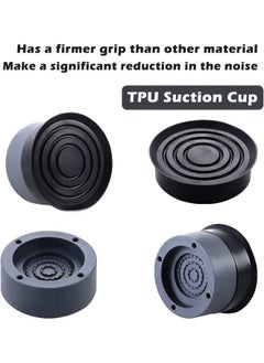 Beauenty 4 Pcs Washing Machine Anti-vibration Pads Set, Universal Washer Damper Vibration Protecting Base, Anti-Slip Boosting Shock Absorption and Noise Reduction Pads with Suction Cups for Washer and Dryer  - Image 2