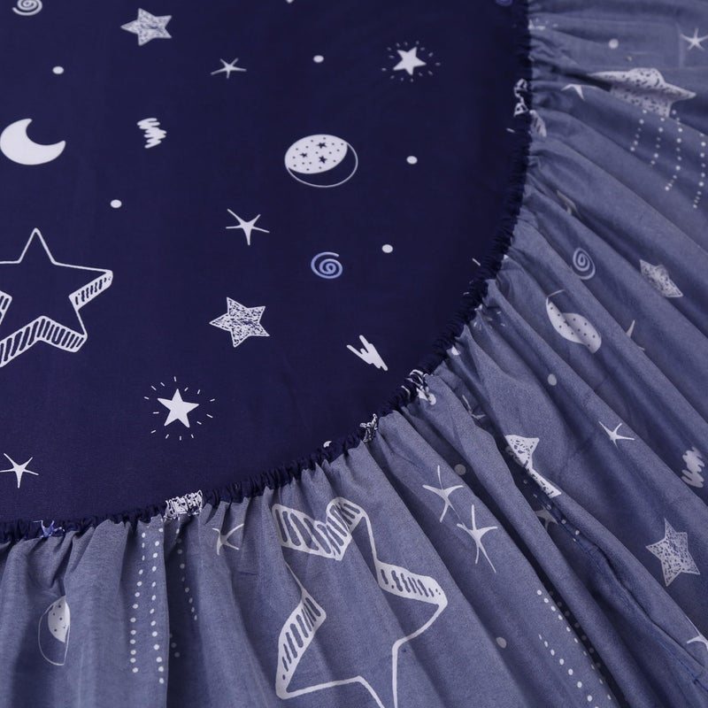 MAG 3pcs Purple Star Queen Bed Sheet,Space Microfiber Bedding Sheet Set,Galaxy Bedding Set with 1 Fitted and 2 Pillowcases,14 Inches Deep (Purple and White, Queen) - Image 5