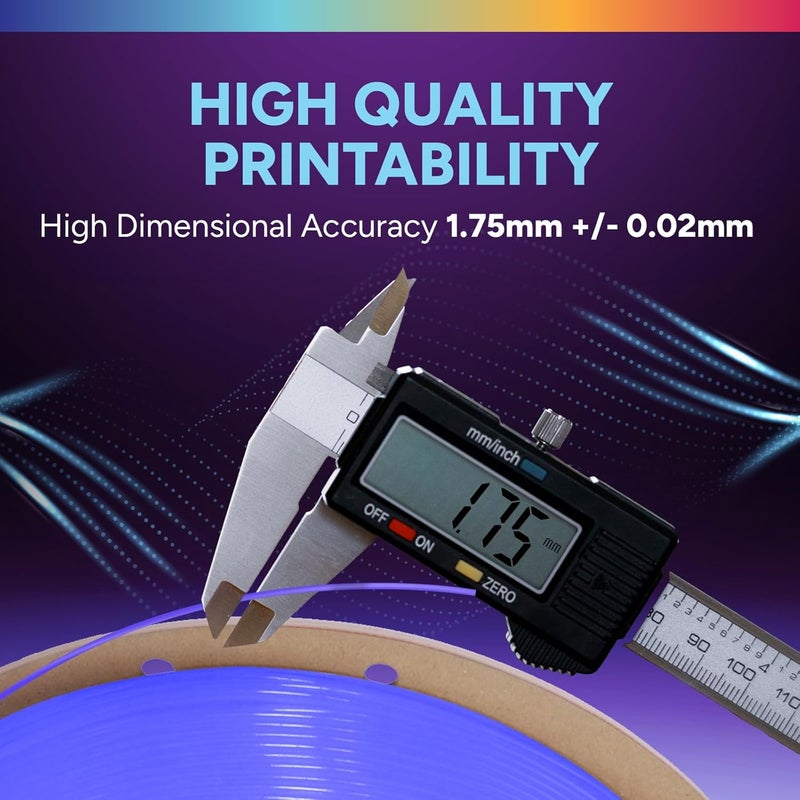 OVERTURE TPU High Speed Filament 1.75mm Flexible Roll, 95A Soft 3D Printer Filament, 1kg Spool (2.2 lbs), Fit Most FDM Printer (HS TPU Luminous Electric Indigo) - Image 5