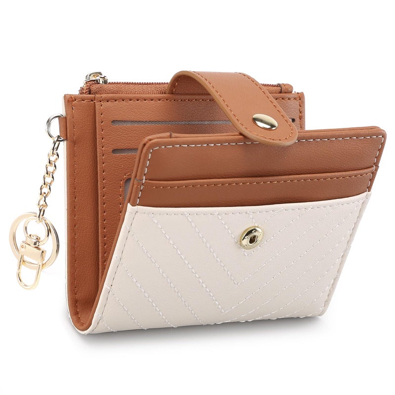 GAEKEAO Slim Wallet for Women, RFID Blocking Credit Card Holder Bifold Wallet with Zipper Coin Pocket, ID Window - Image 1