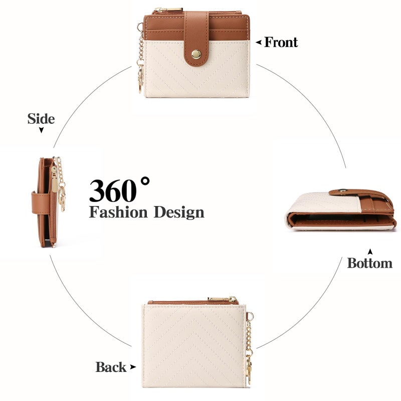 GAEKEAO Slim Wallet for Women, RFID Blocking Credit Card Holder Bifold Wallet with Zipper Coin Pocket, ID Window - Image 5