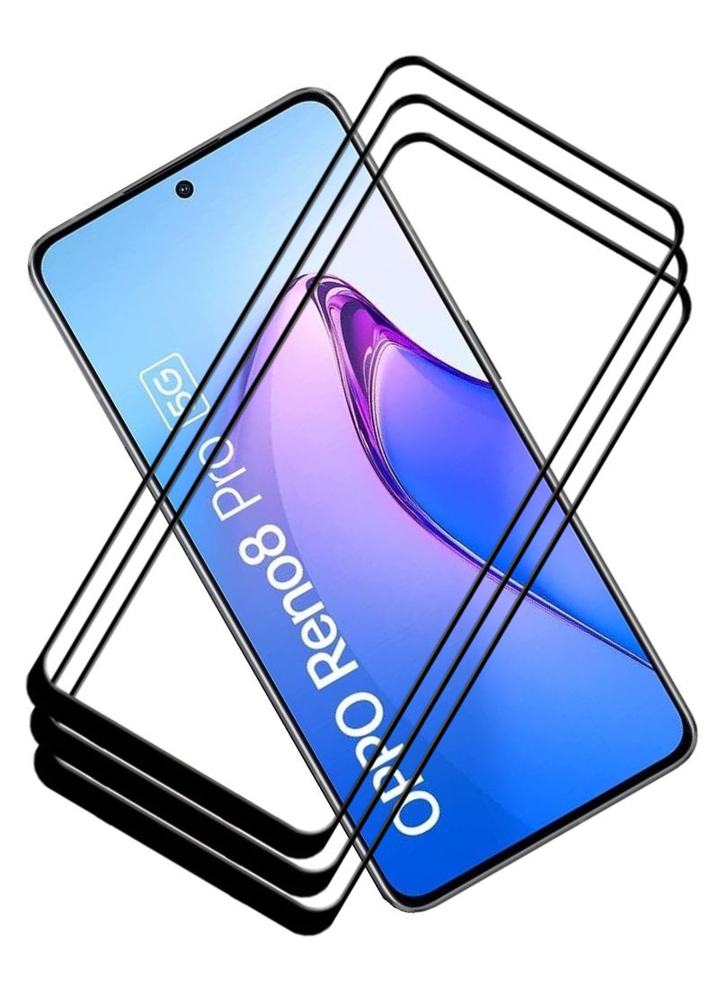 ACLIX 3 Pieces Antistatic ESD Dustproof Premium Quality High Definition Tempered Glass Screen Protector Designed For Oppo Reno8 Pro - Image 1