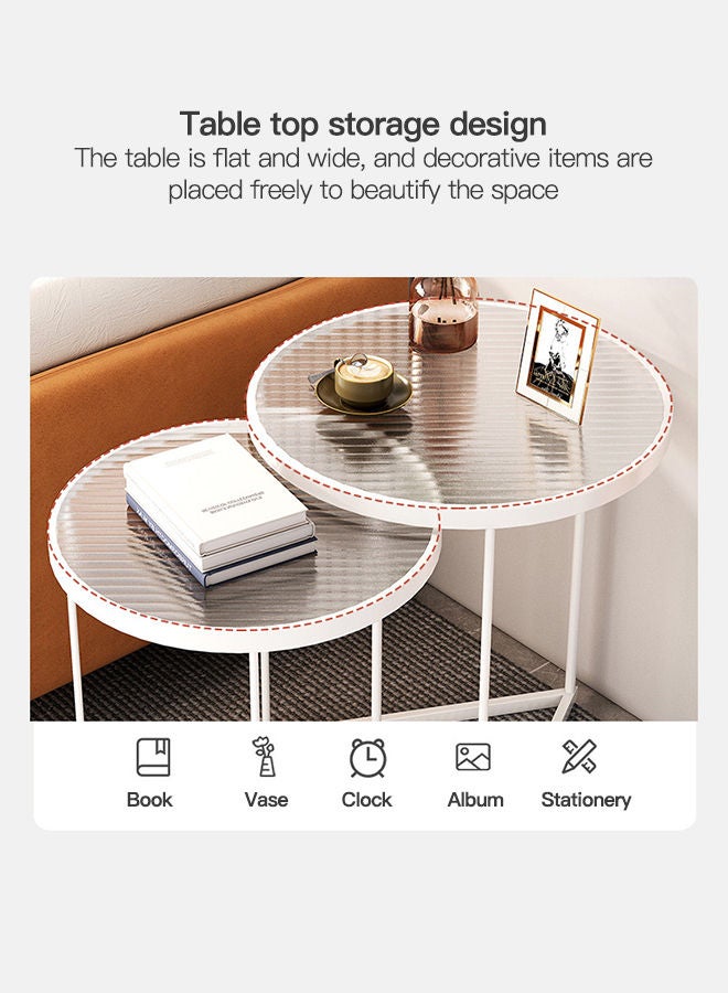 Sharpdo Simple Sofa Side Table Living Room Coffee Table Tempered Glass  End Table - Image 3