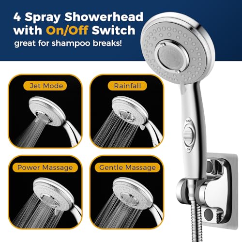 KLLEYNA Shower Head Sink-Faucet Bathtub-Bathroom-Garden - Hose Sprayer Attachment(5 Adapters) for Hair Washing & Pet Dog Rinse & Baby Bath, ON/OFF Extension for Moen, Kohler, Delta, American Standar - Image 3