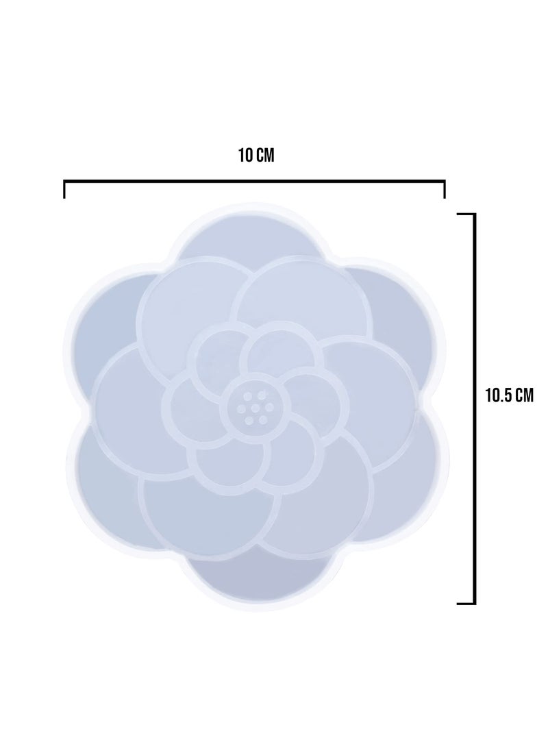 Artool NOLAAI ARTOOL Sunflower Shape Mandala Tray Resin Art Mold Creative DIY Sunflower Art and Craft Making Silicone Tray Epoxy Resin Flower Frame Mould 10x10 cm Set of 1 (C60)  - Image 2