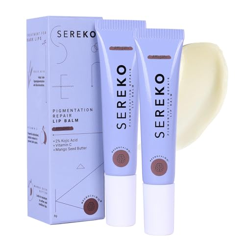 Sereko Pigmentation Repair Lip Balm for Dark Lips With Kojic Acid, Vitamin C & Mango Seed Butter | Brightens Dark & Discoloration Lips, 24H Hydration, Lock Moisture | For Women & Men | Affogato - 16gm (Pack of 2) - Image 1