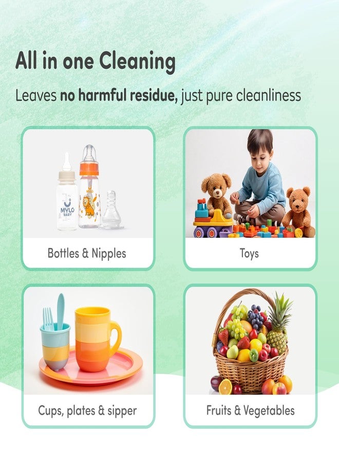 MYLO سائل تنظيف مايلو للأطفال (1000 مل) | لتنظيف زجاجات الرضاعة والألعاب | مضاد للبكتيريا وآمن للاستخدام مع الطعام | يقضي على 99.9% من الجراثيم - Image 2