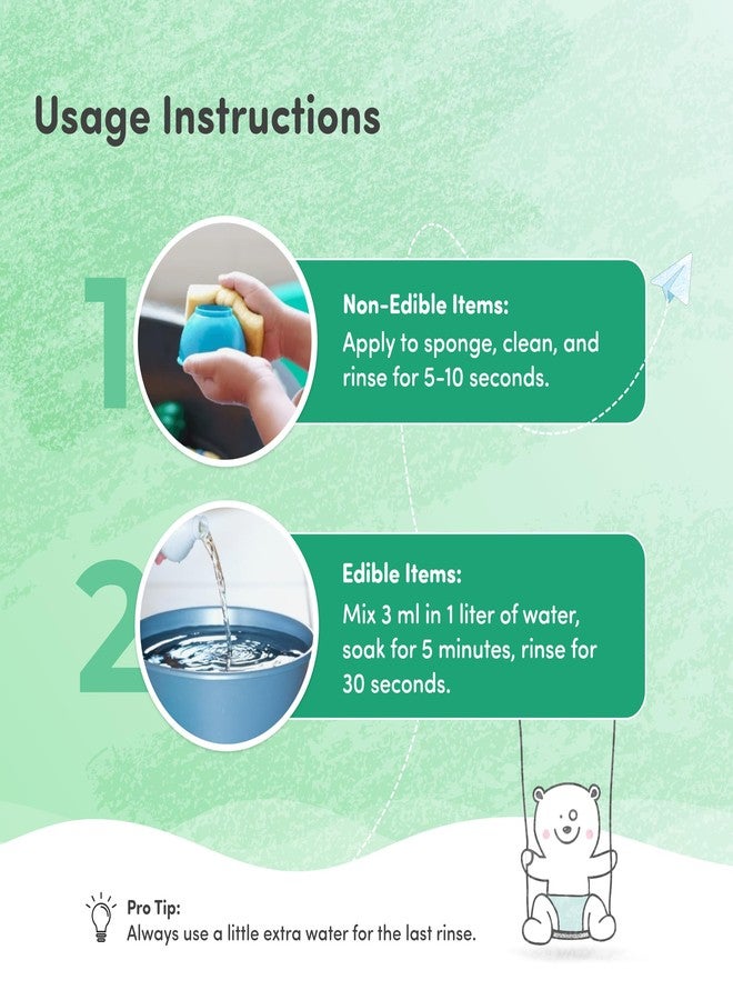 MYLO سائل تنظيف مايلو للأطفال (1000 مل) | لتنظيف زجاجات الرضاعة والألعاب | مضاد للبكتيريا وآمن للاستخدام مع الطعام | يقضي على 99.9% من الجراثيم - Image 5