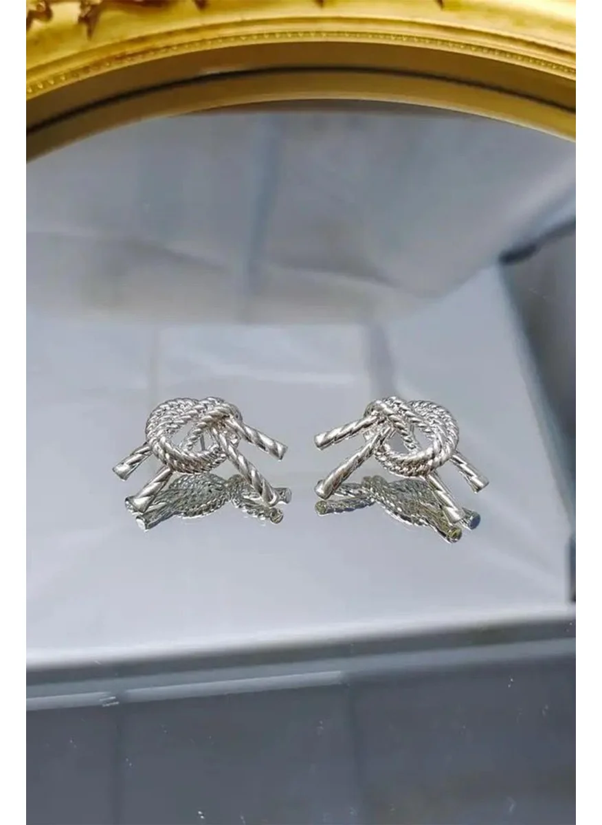 Bahels Trend Silver Knot Vintage Earrings