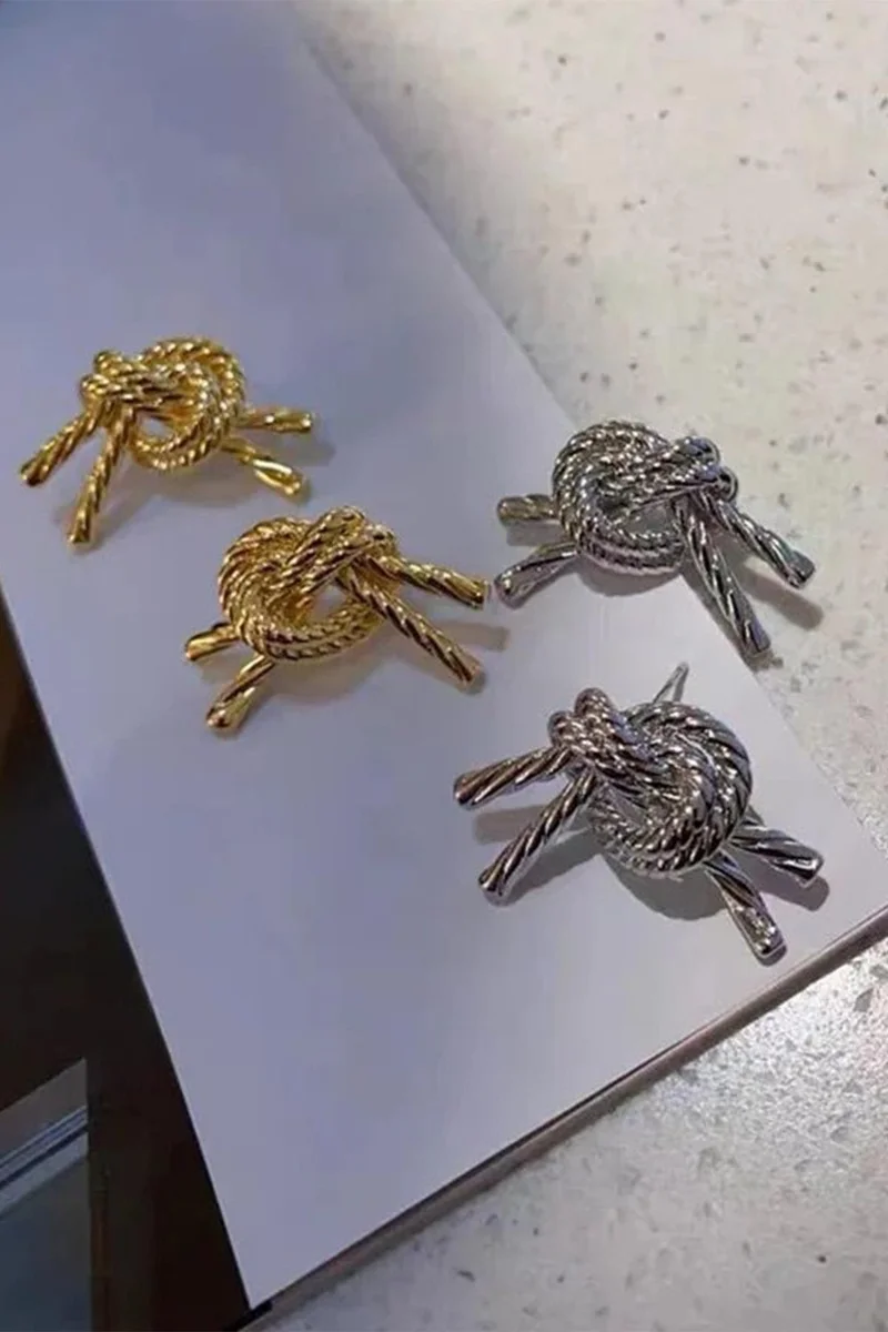 Bahels Trend Silver Knot Vintage Earrings