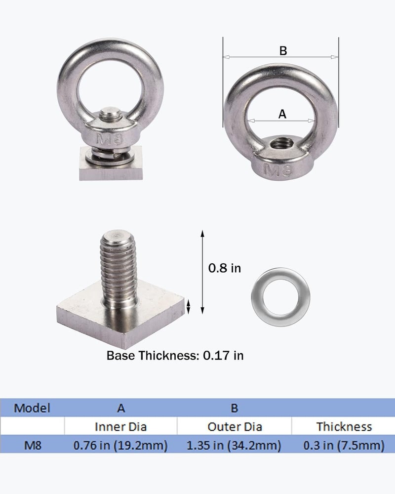 moroinriz T Track Mount Tie Down Anchor Kit - Image 3