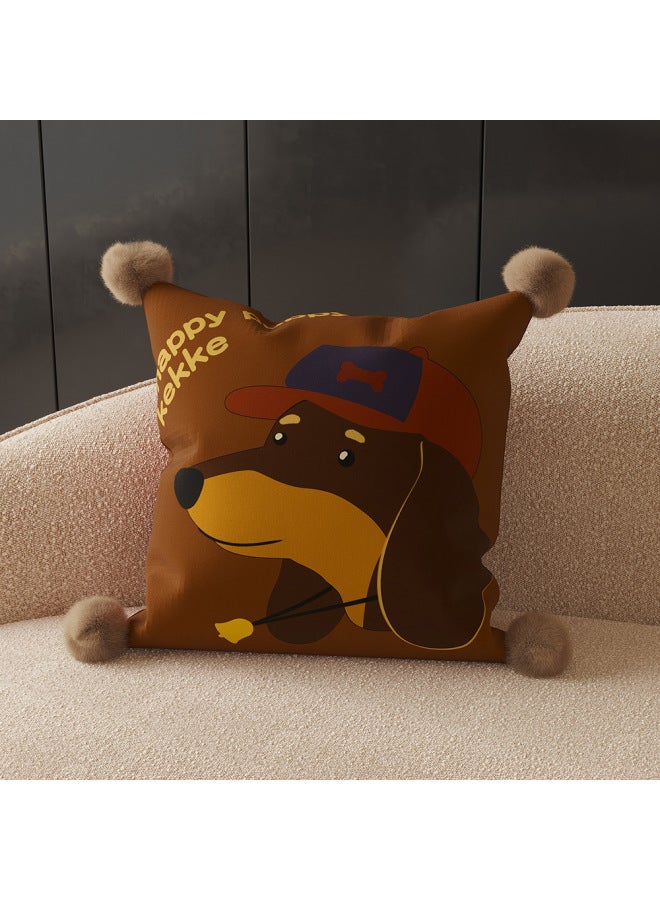 Dachshund Puppy Living Room Sofa Pillow Lumbar Pillow With Core Cartoon Versatile Bedroom Bedside Atmosphere Cushion Back Cushion