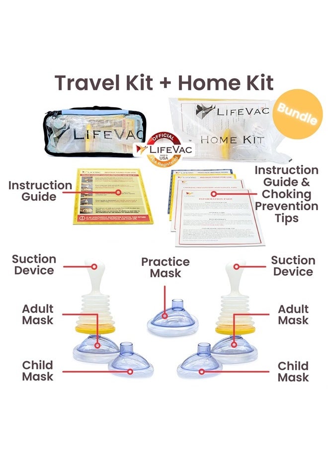 LifeVac - Home & Blue Travel Kit Combo - Portable Suction Rescue Device, First Aid Kit for Kids and Adults, Portable Airway Suction Device for Children and Adults - Image 1