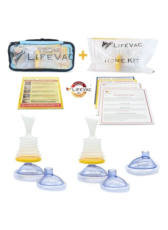 LifeVac - Home & Blue Travel Kit Combo - Portable Suction Rescue Device, First Aid Kit for Kids and Adults, Portable Airway Suction Device for Children and Adults - Image 1