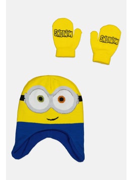 Toddlers Boy 1 Pair Gloves And Hat Set, Yellow