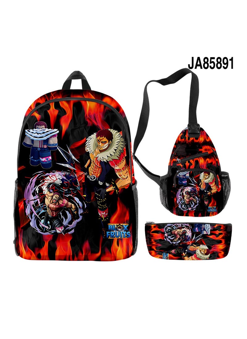 Blox - Cartoon Backpack Three-piece Student School Bag - Image 1