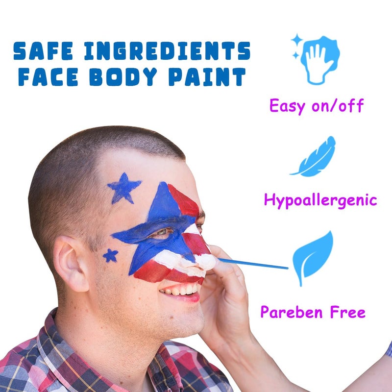 Bowitzki Face and Body Paint 2oz Cream Makeup 60ml Water Based Face Painting Special Effects For Adults Halloween Christmas Party Stage Cosplay (Purple) - Image 4
