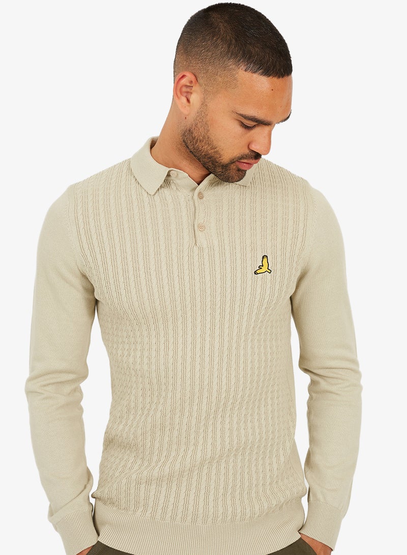 BRAVE SOUL Knitted Polo Sweater - Image 1