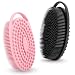 ZYLOP Soft Silicone Body Scrubber Loofah 2 Pack Gentle Loofah Alternative FastDrying Hygienic Shower Brush Body Wash Scrubber for Sensitive Skin Lather Well Easy to Clean Black and Pink - Image 2