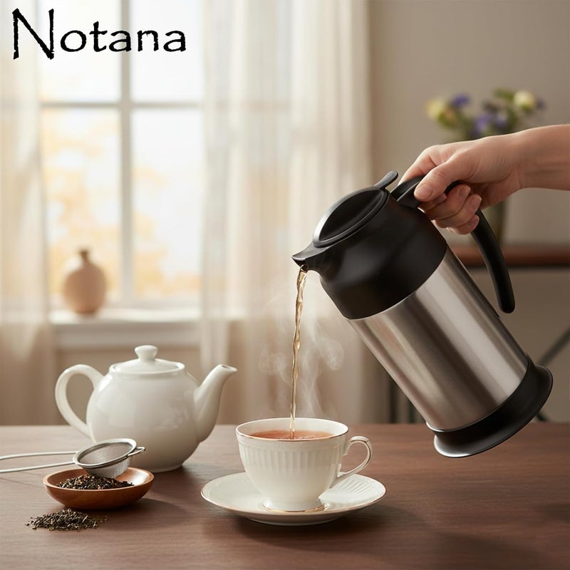 Notana إبريق معزول من الفولاذ المقاوم للصدأ بغطاء مقاوم للتسرب، خادم القهوة والشاي، إبريق قهوة معدني صغير محمول للمنزل والمكتب - للسفر والمشروبات الساخنة أو الباردة 24 أونصة - Image 4