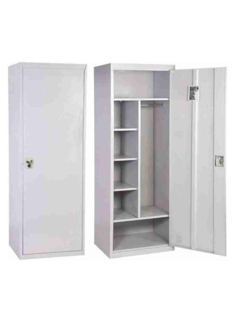 KARNAK One Door Lockable Steel Cabinet with Left Side Shelves Storage and Right Side Clothes Hanger  - Image 2