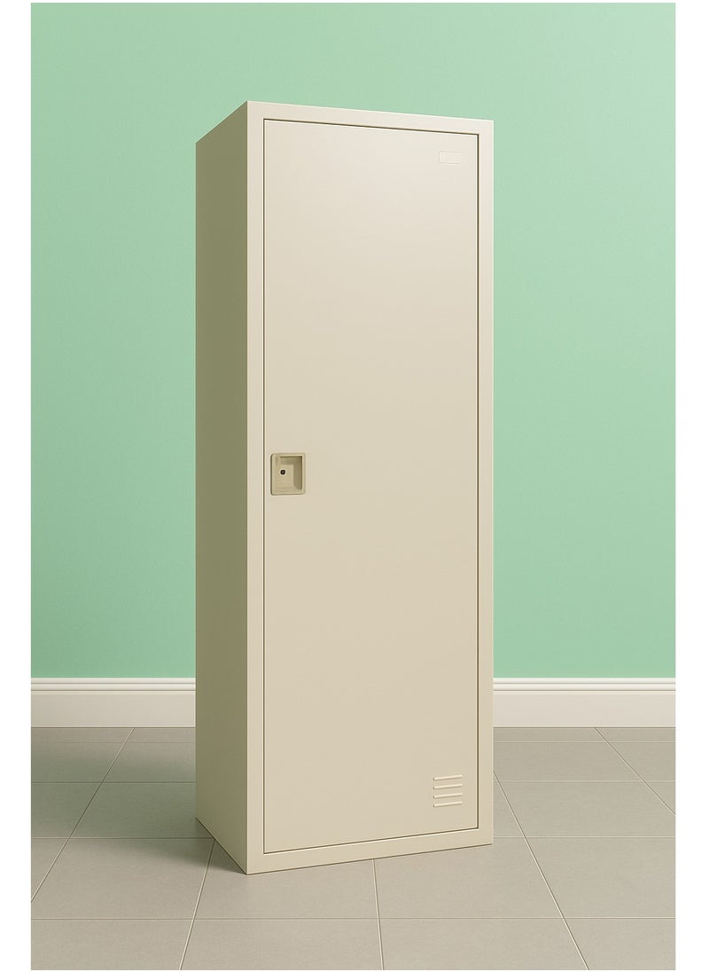 KARNAK One Door Lockable Steel Cabinet with Left Side Shelves Storage and Right Side Clothes Hanger  - Image 3