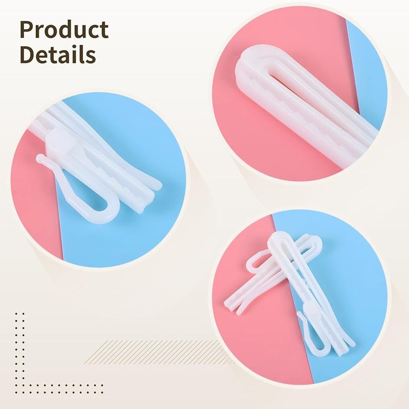 50 Pack Adjustable Heavy Duty Plastic Curtain Hooks For Light Shower And Door Drapes - Image 3
