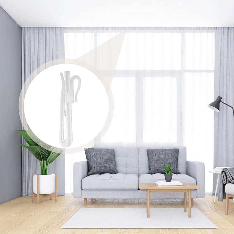 50 Pack Adjustable Heavy Duty Plastic Curtain Hooks For Light Shower And Door Drapes - Image 4