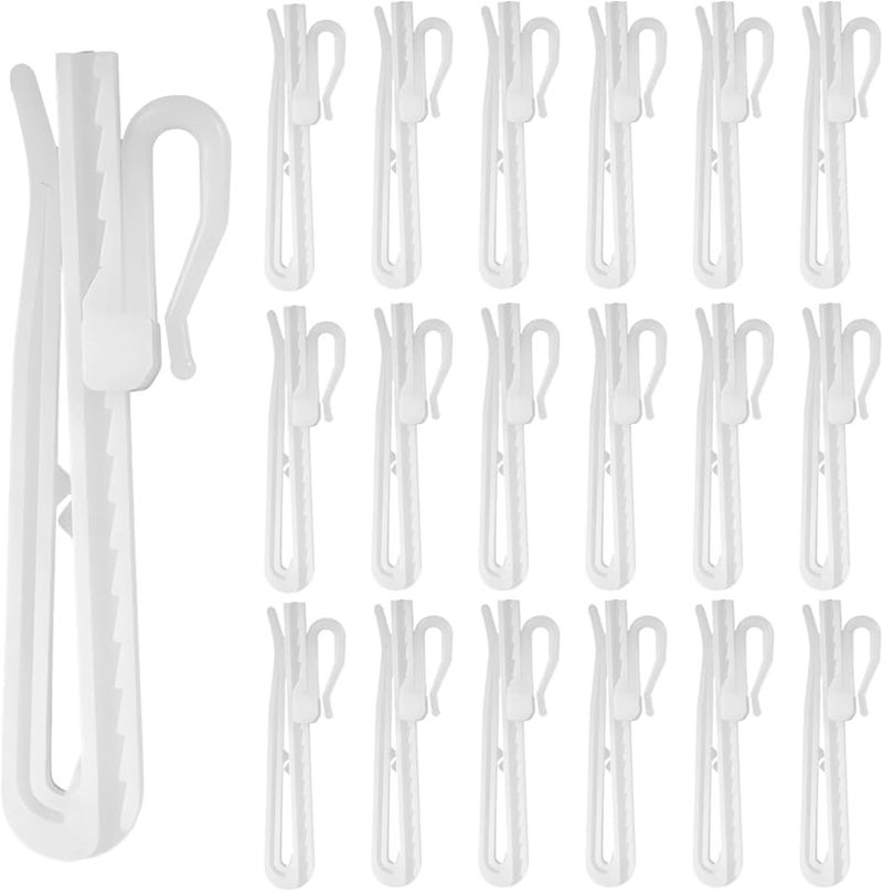 50 Pack Adjustable Heavy Duty Plastic Curtain Hooks For Light Shower And Door Drapes - Image 1