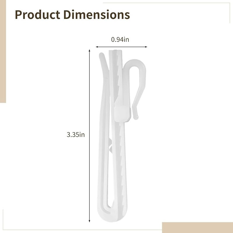 50 Pack Adjustable Heavy Duty Plastic Curtain Hooks For Light Shower And Door Drapes - Image 5
