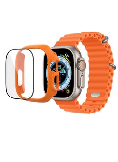 Generic Ocean Bands Compatible with Apple Watch  Series 7 (45mm), Adjustable Silicone Sport Loop Ocean Strap Men Women Strap With Protective Cover Screen Shockproof 