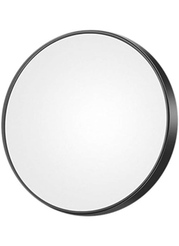 HEALLILY 8. 8cm 10X Magnifying Glass Mirror Small Round Wall Mirror Cosmetic Makeup Mirror Pocket Mirror Bathroom Mirror with Suction Cups (Black) 