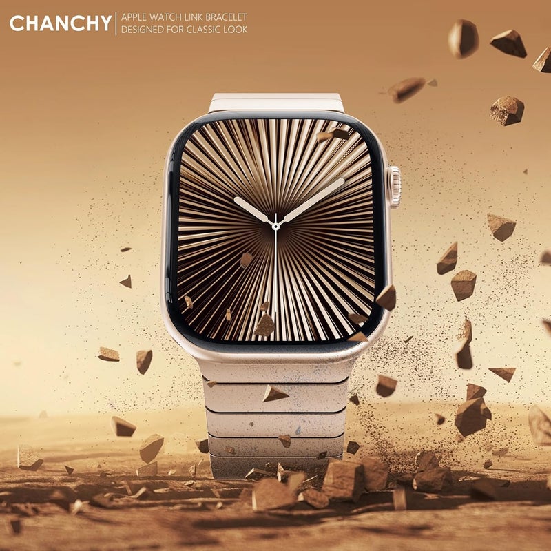 سوار من الفولاذ المقاوم للصدأ من CHANCHY لساعة Apple Watch Ultra بمقاسات 49 مم و45 مم و44 مم و42 مم و38 مم و40 مم و41 مم، حزام معدني مع مشبك قابل للطي ��ساعة Apple Watch Series 8 و7 و6 و5 و4 و3 و2 و1 للرجال (أسود، 49 مم و45 مم و44 مم و42 مم) - Image 3