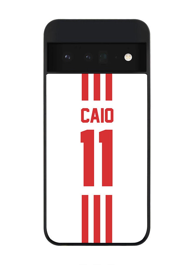 Stylizedd Rugged Black edge case for Google Pixel 6 Pro 5G Slim fit Soft Case Flexible Rubber Edges Anti Drop TPU Gel Thin Cover - Football Team - UAE Player Name - Caio - Image 1