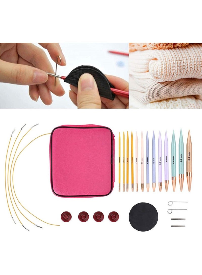 Interchangeable Knitting Needles Set 13 Pairs, Circular Knitting Needles with 2.75mm-10mm - Image 4