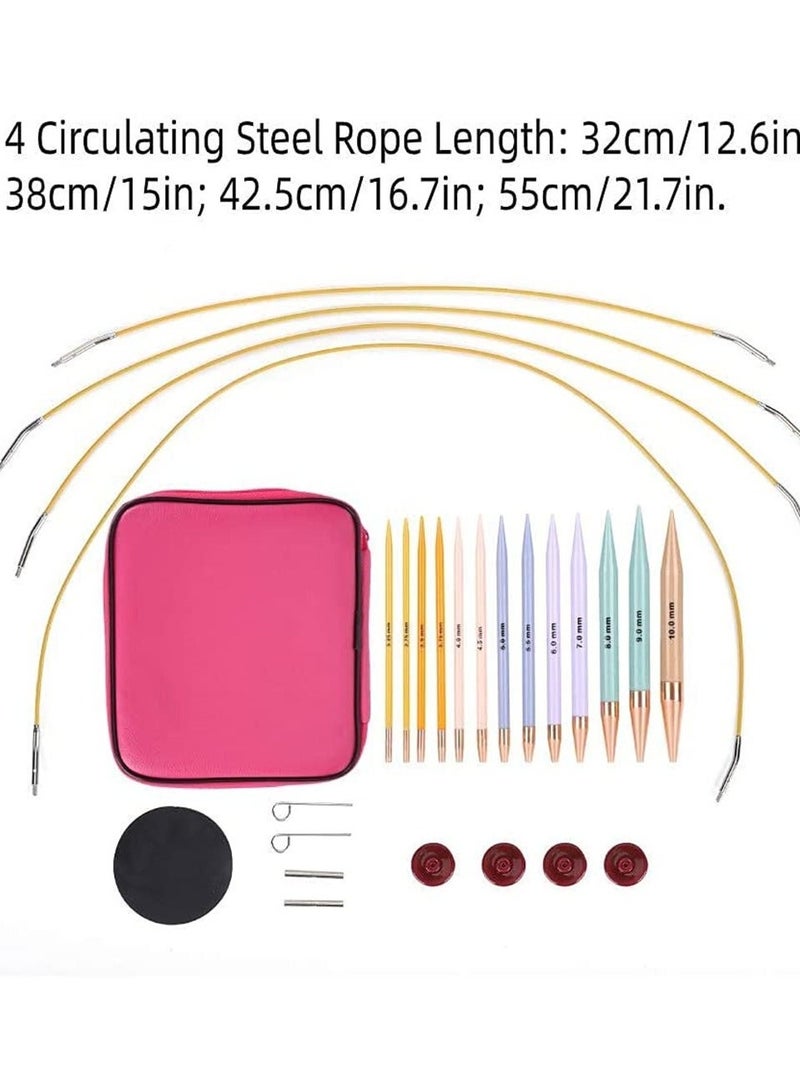 Interchangeable Knitting Needles Set 13 Pairs, Circular Knitting Needles with 2.75mm-10mm - Image 5