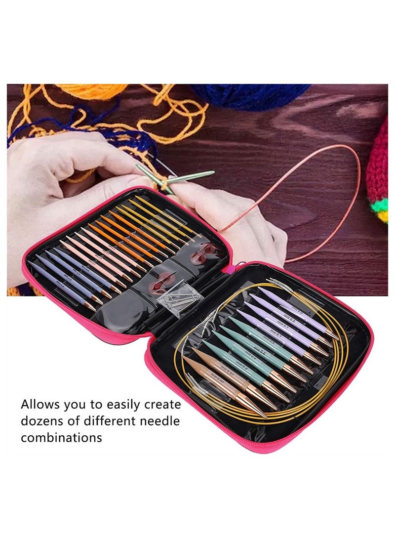 Interchangeable Knitting Needles Set 13 Pairs, Circular Knitting Needles with 2.75mm-10mm - Image 3
