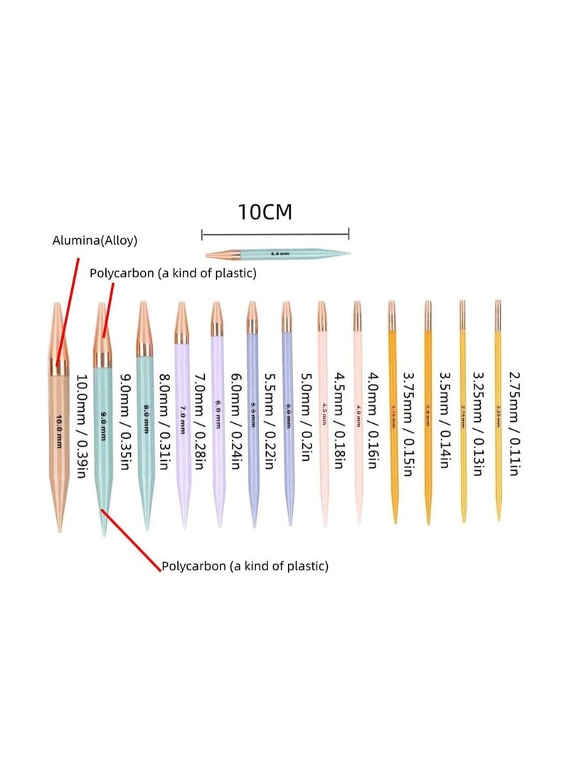 Interchangeable Knitting Needles Set 13 Pairs, Circular Knitting Needles with 2.75mm-10mm - Image 2
