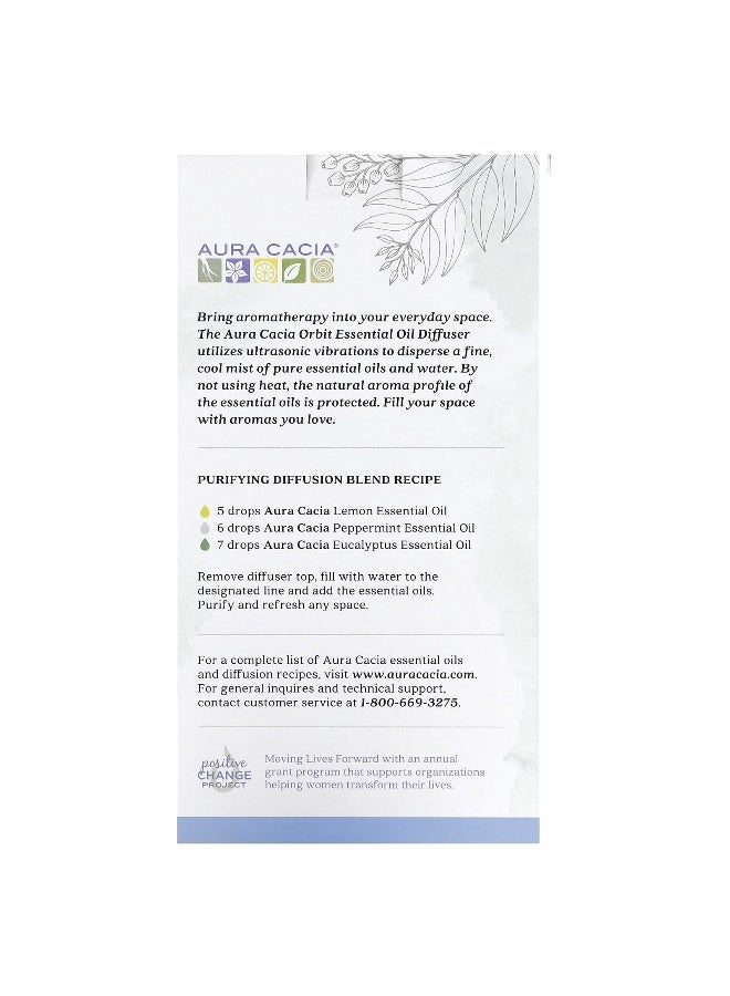Aura Cacia, Orbit, USB Ultrasonic Essential Oil Diffuser, 1 Count - Image 2
