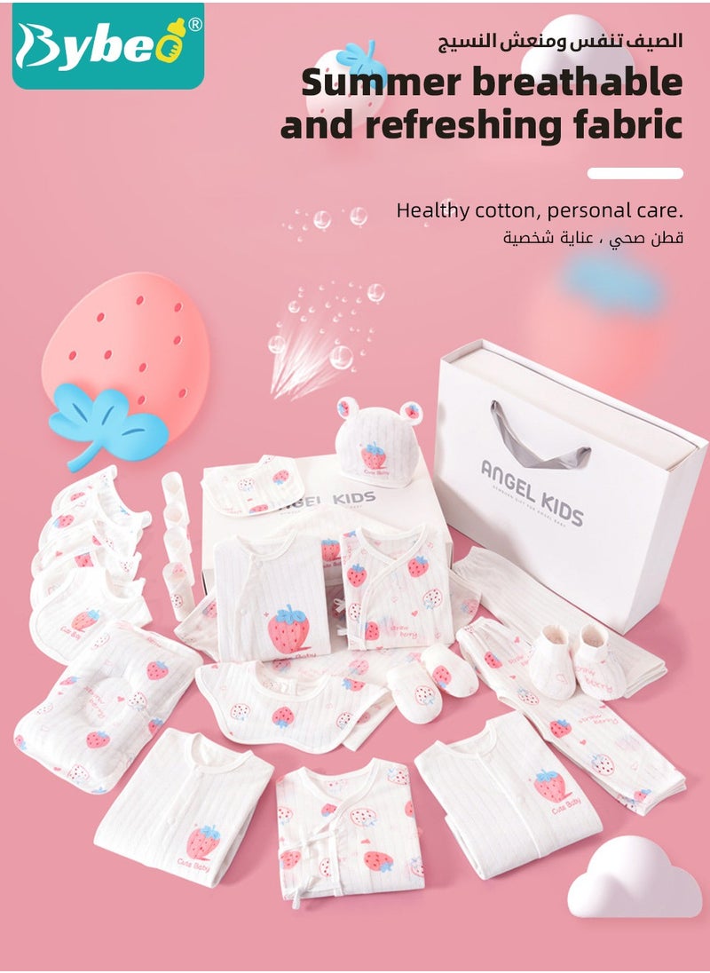Bybeo - 24PCS Newborn Baby Gift Set, Newborn Layette Gift Set for Boys and Girls, Babies Essential Clothes Accessories with Baby Blanket, 100% Premium Cotton,  for Spring Summer Autumn Winter Four Seasons - Image 1