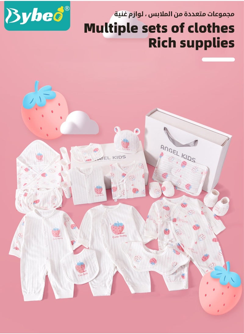 Bybeo - 24PCS Newborn Baby Gift Set, Newborn Layette Gift Set for Boys and Girls, Babies Essential Clothes Accessories with Baby Blanket, 100% Premium Cotton,  for Spring Summer Autumn Winter Four Seasons - Image 1