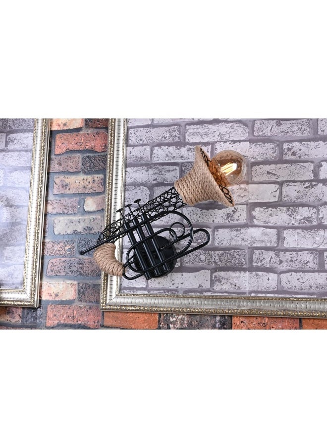 Generic Industrial Retro Metal Wall Light Fixture Creative Saxophone Iron Sconce Wall Lamp E27 1-Light Indoor Home Lighting for home decoration, restaurant, bar, hotel  - Image 1