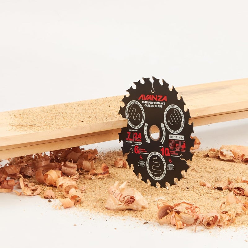 AVANZA Full-Kerf TCT Saw Blade 7 X 24. Best suited for ripping woods and framing purposes. SUPER FAST! DuraShield™ coated and Anti-Vibration Technology in-built. - Image 5