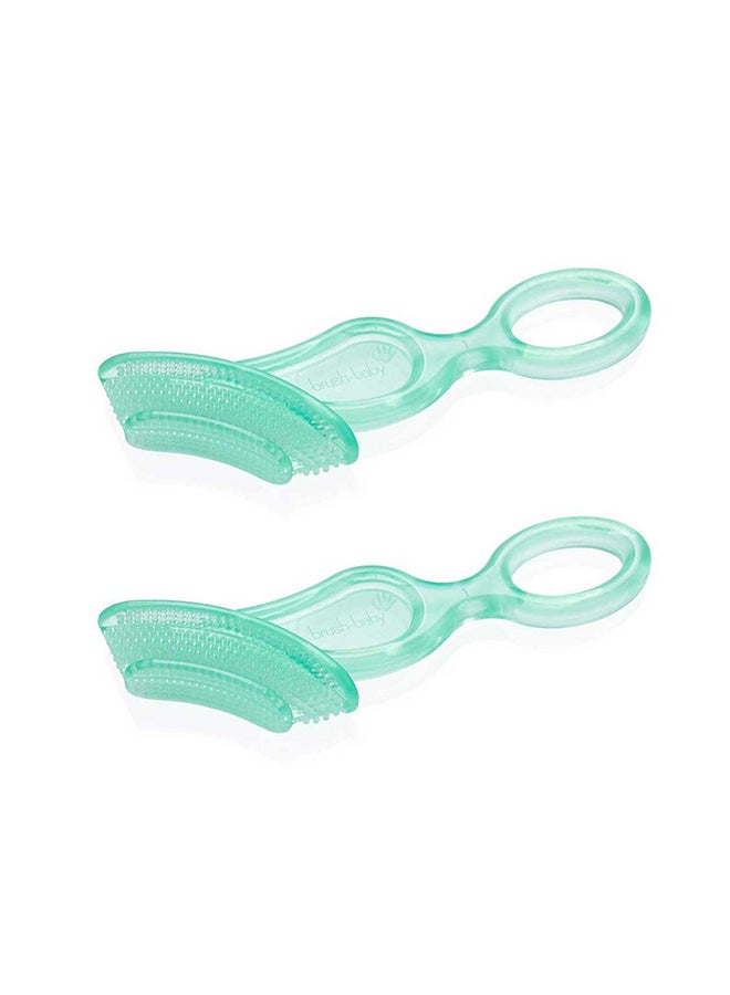 brush-baby فرشاة أسنان ناعمة قابلة للمضغ للأطفال والرضع | المرحلة 2 الأسنان الأولى - التسنين | مناسبة من 10-36 شهرًا | تنظف برفق أسنان الأطفال وتخفف من آلام اللثة | لون أزرق، عبوة من 2 - Image 3