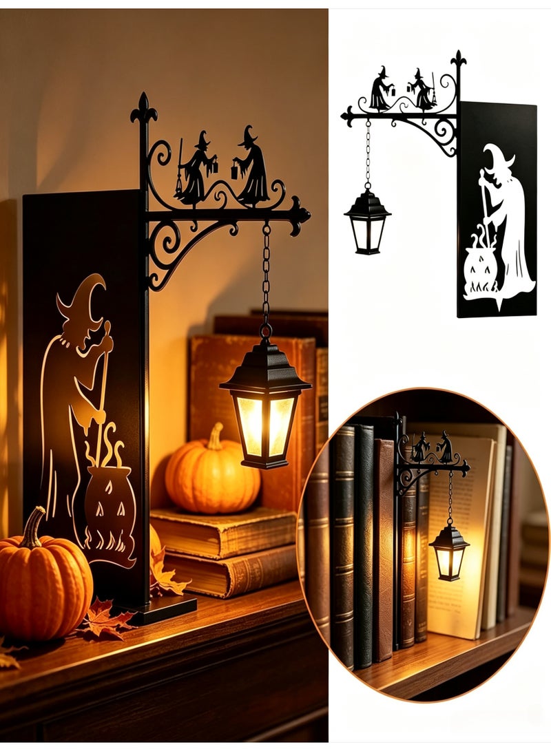 فانوس رف كتب مزخرف بتصميم ساحرة، مصباح LED كهرماني دافئ لزاوية الكتب - Image 3