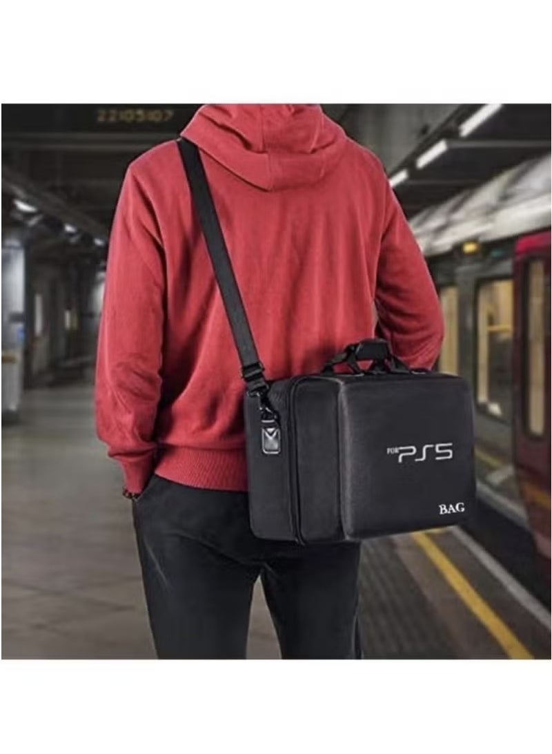 Saudi Select New World Storage Bag for PlayStation 5, PlayStation 5 Travel Bag, Carrying Case for PlayStation 5, Waterproof Shoulder Bag for PlayStation 5 with Storage Compartment on Both Sides - Black, Black, Bags - Image 5